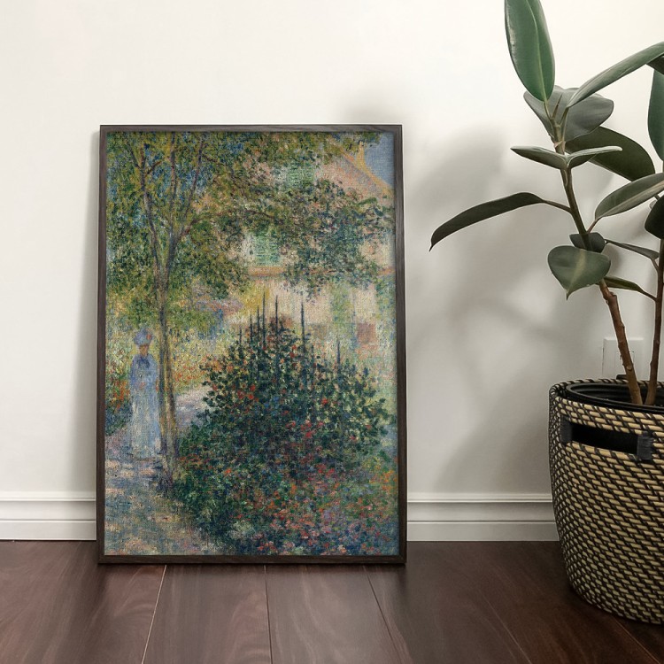 Πίνακας σε Καμβά Η Camille Monet στον κήπο στο σπίτι στο Argenteuil