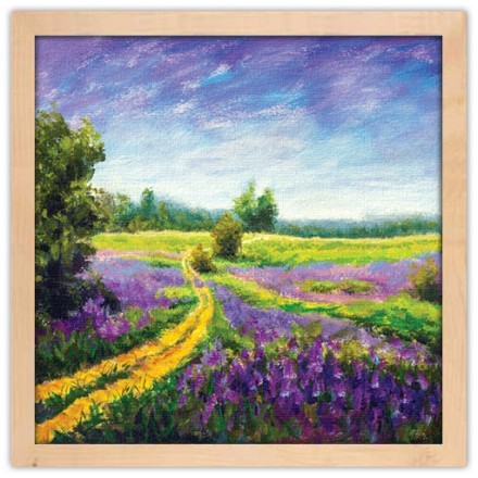 Paint landscape purple flower meadow