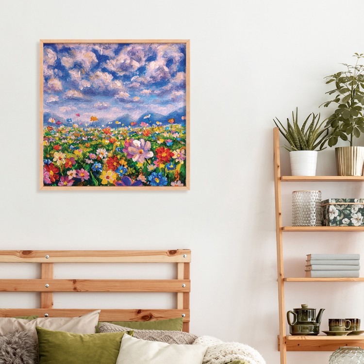 Πίνακας σε Καμβά Paint landscape flower