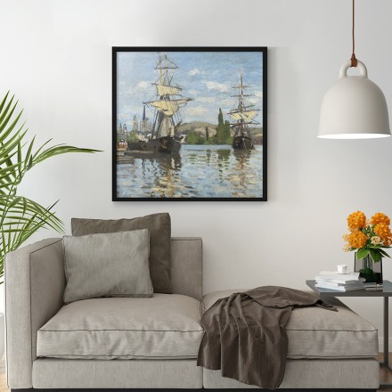 Ships Riding on the Seine at Rouen Πίνακας σε Καμβά