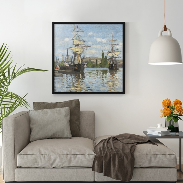 Πίνακας σε Καμβά Ships Riding on the Seine at Rouen