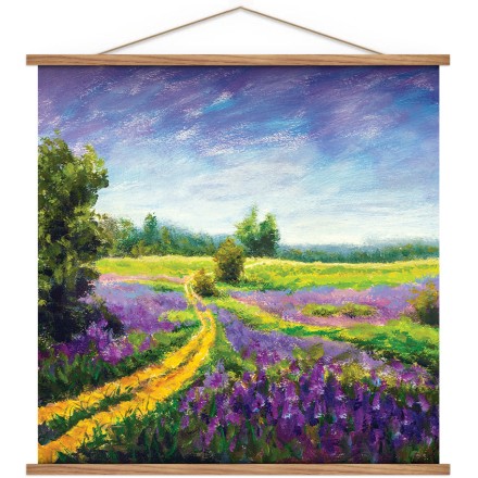 Paint landscape purple flower meadow