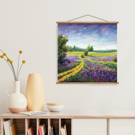 Paint landscape purple flower meadow Μαγνητικός Πίνακας