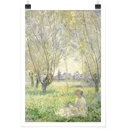 Woman Seated under the Willows oil on canvas Πόστερ