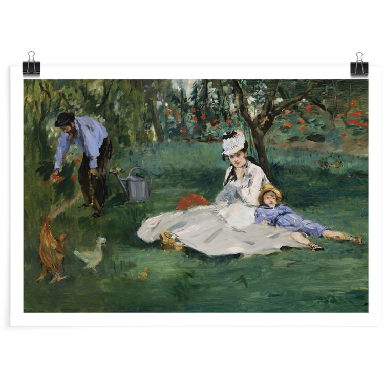 Πόστερ The Monet family in their garden at Argenteuil