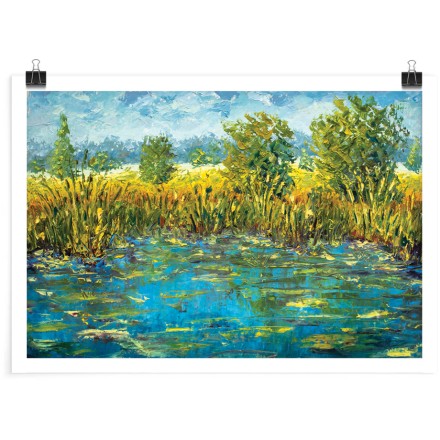 River water modern painting (2) Πόστερ