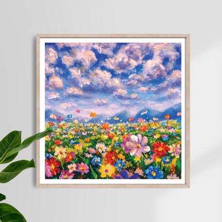 Paint landscape flower