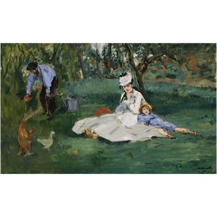 The Monet family in their garden at Argenteuil, 1874