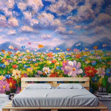 Paint landscape flower Ταπετσαρία Τοίχου