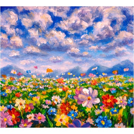 Paint landscape flower