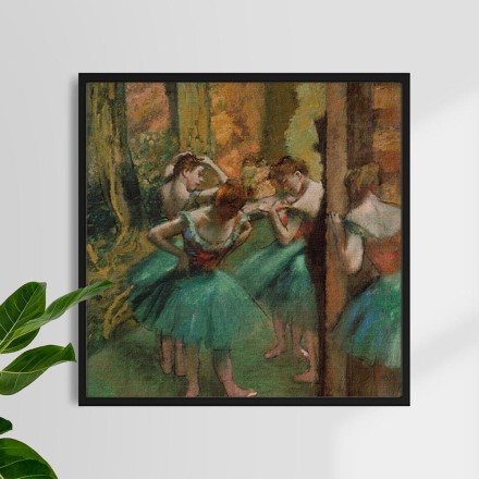 Χορεύτριες, ροζ και πράσινο Πίνακας σε Καμβά