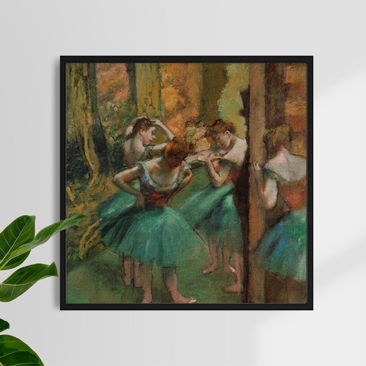 Πίνακας σε Καμβά Χορεύτριες, ροζ και πράσινο