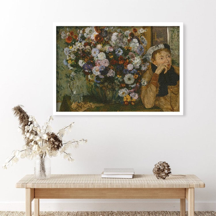 Πίνακας σε Καμβά A Woman Seated beside a Vase of Flowers
