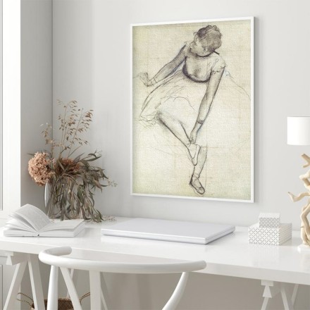 A Dancer Adjusting Her Shoe Πίνακας σε Καμβά