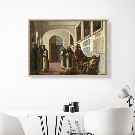 Christopher Columbus and His Son at La Rabida Πίνακας σε Καμβά