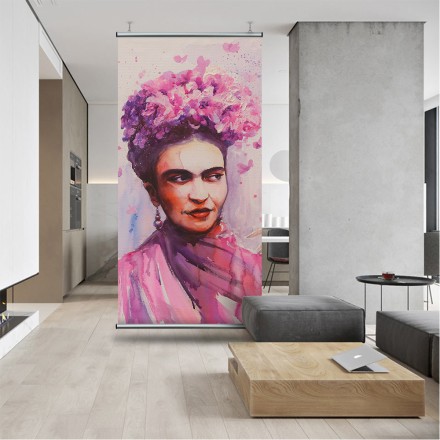 Frida Kahlo with pink flower Διαχωριστικό Panel