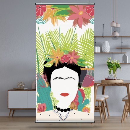 Portrait of Frida Kahlo with palm leaves Διαχωριστικό Panel