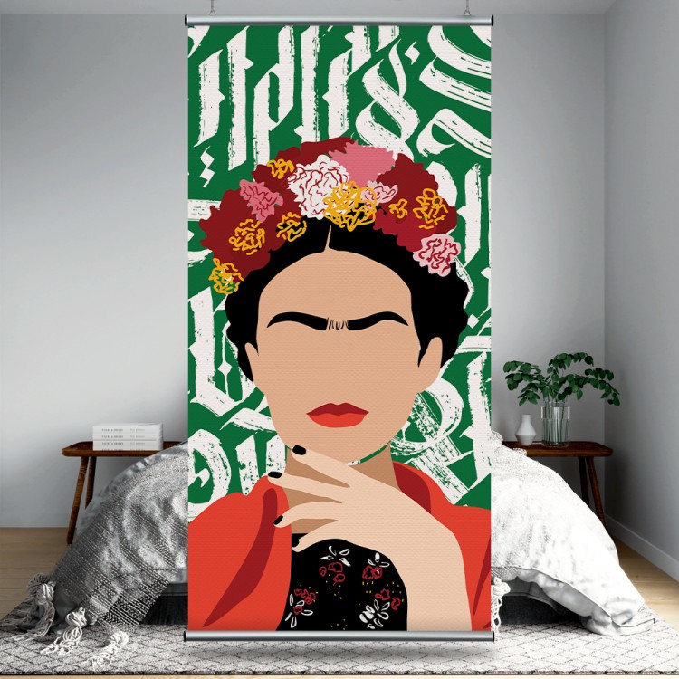 Διαχωριστικό Panel Frida Kahlo on green-white background