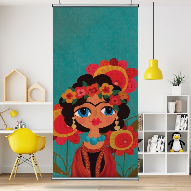 Διαχωριστικό Panel Frida Kahlo Floral Exotic Portrait on colorful flower
