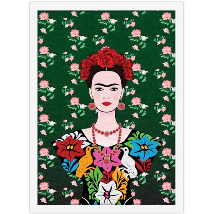 Προσωπογραφία της Frida Kahlo με μεξικάνικη στολή