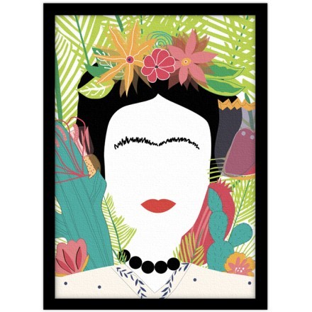 Εξοτικό Πορτρέτο της Frida Kahlo με Φύλλα Φοίικα