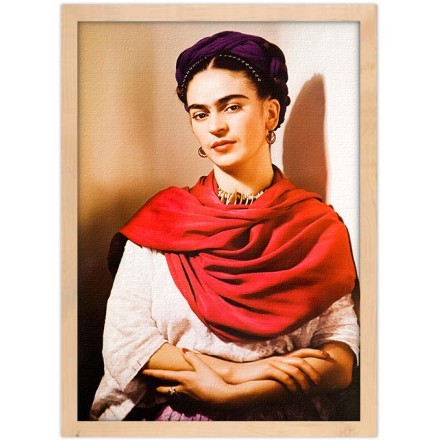 Frida kahlo with a red scarf