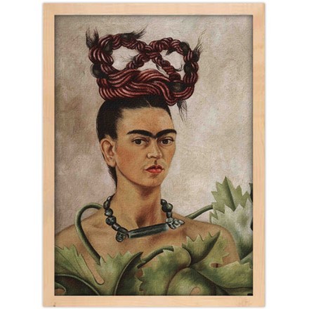 Frida Kahlo with a red braid