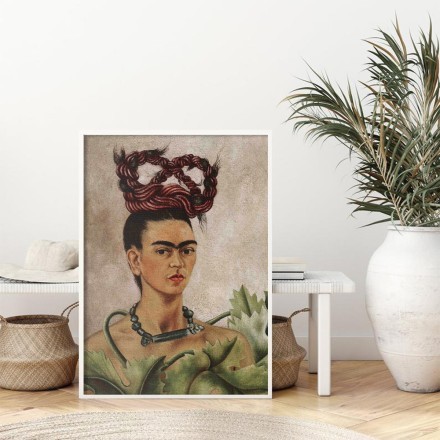 Frida kahlo self portrait with a red braid Πίνακας σε Καμβά