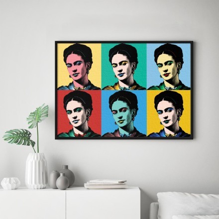 Colorful Pop Art Frida Kahlo Πίνακας σε Καμβά