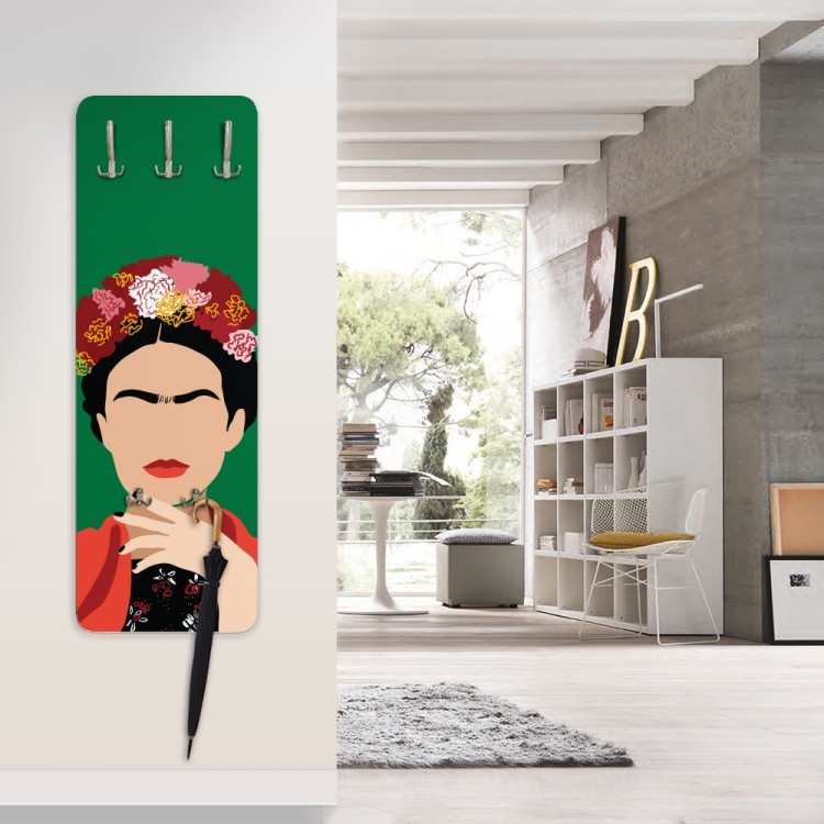 Κρεμάστρα - Καλόγερος Frida Kahlo vector illustration minimalism