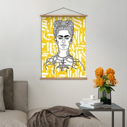 Abstract gothic calligraphy of Frida Kahlo (2) Μαγνητικός Πίνακας