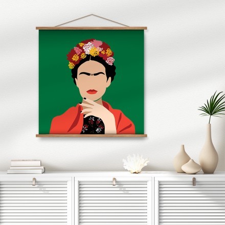 Floral-minimal Frida Kahlo Μαγνητικός Πίνακας