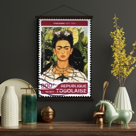 Frida Kahlo Self-portrait with animals Μαγνητικός Πίνακας