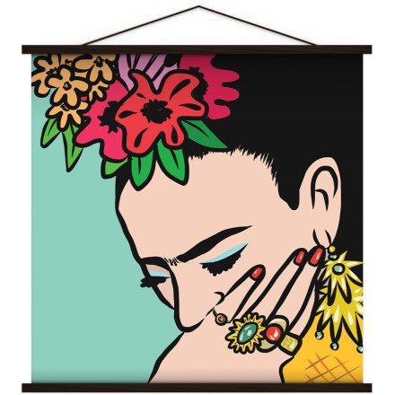 Frida Kahlo with gold rings