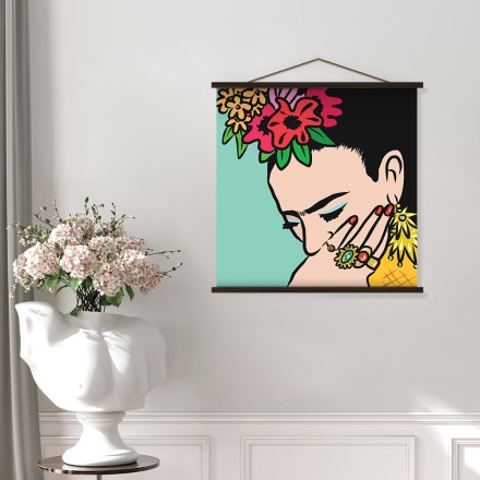 Frida Kahlo with gold rings Μαγνητικός Πίνακας