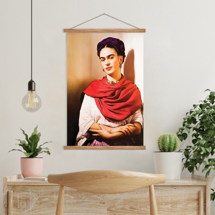Μαγνητικός Πίνακας Frida kahlo with a red scarf