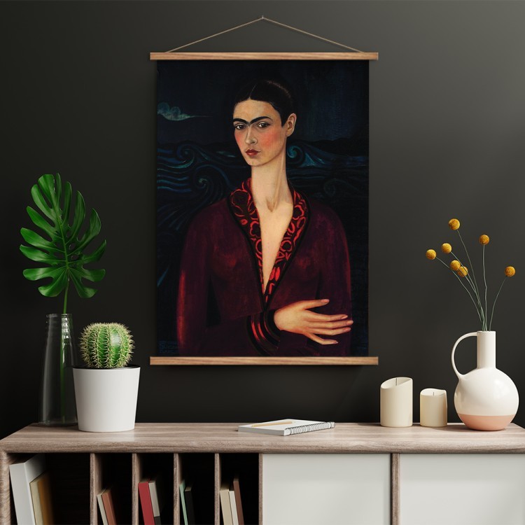 Μαγνητικός Πίνακας Frida kahlo in a dark red dress