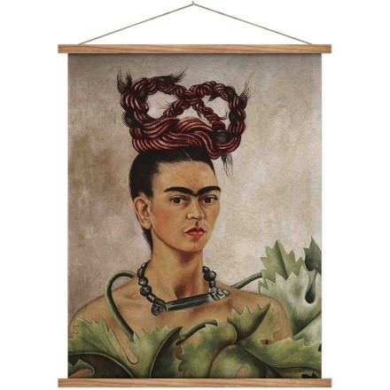 Frida kahlo self portrait with a red braid