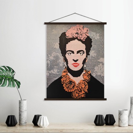 Frida Kahlo with flowers Μαγνητικός Πίνακας