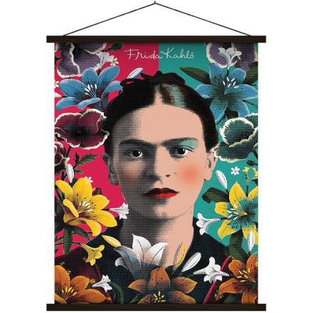 Frida Kahlo colorful pixel art