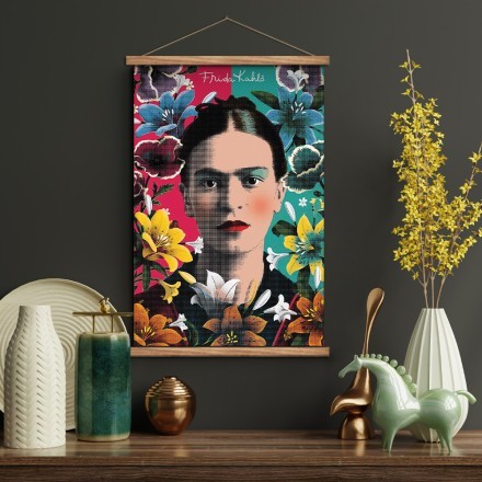 Frida Kahlo colorful pixel art Μαγνητικός Πίνακας