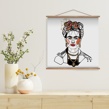 Frida Kahlo Red lips (1) Μαγνητικός Πίνακας