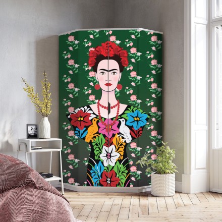 Πορτρέτο της Frida Kahlo σε μεξικάνικο μοτίβο