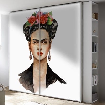Modern Frida Kahlo with flowers