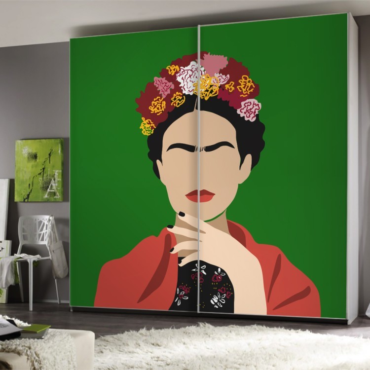 Αυτοκόλλητο Ντουλάπας Frida Kahlo vector illustration minimalism