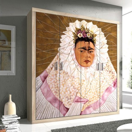 Diego Rivera sketched on Frida's face