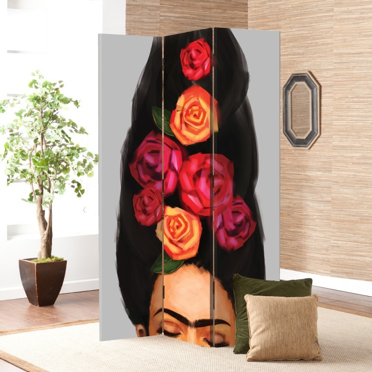 Παραβάν  Portrait of Frida with flowers in her hair