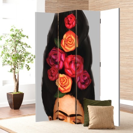 Portrait of Frida with flowers in her hair Παραβάν