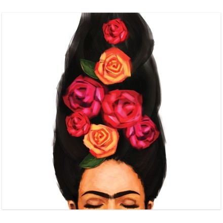  Portrait of Frida with flowers in her hair