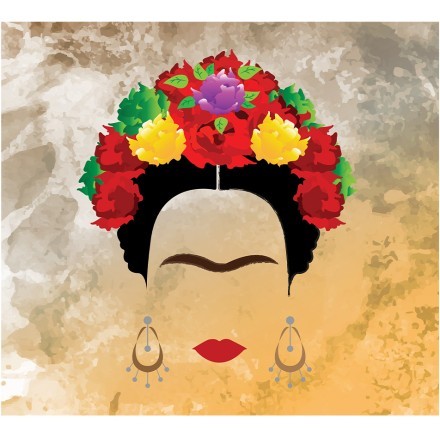 Frida Kahlo portrait watercolor style